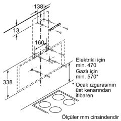 Bosch DWK095G60T Siyah Duvar Tipi Davlumbaz