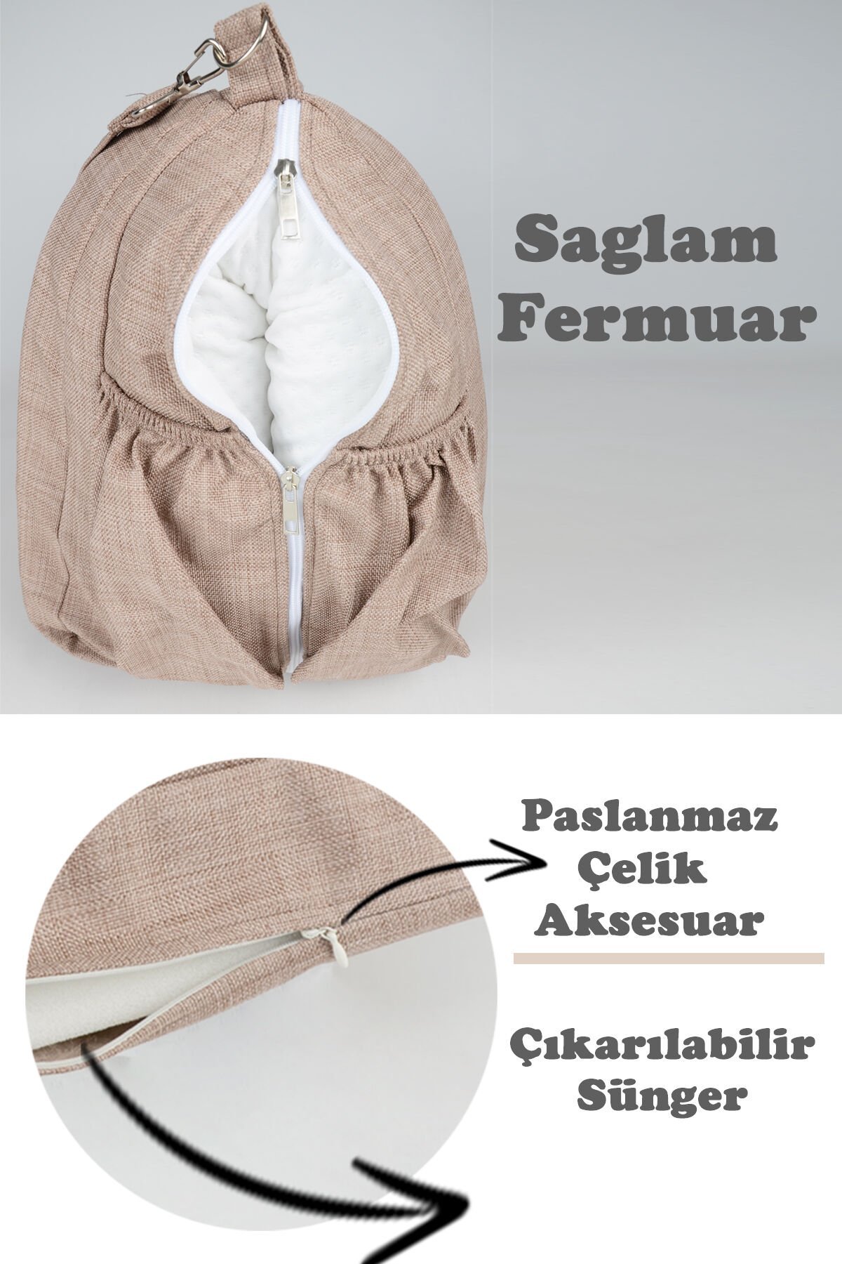 Çantalı Taşınabilir Bebek Reflü Yatağı, Yastığı, Babynest, Anne Çantası Dokuma Kumaş Çocuk Araç Gereçleri