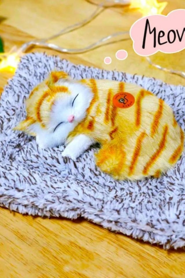 Gerçek Kedi Görünümlü Ses Çıkaran Oyuncak Peluş Kedi