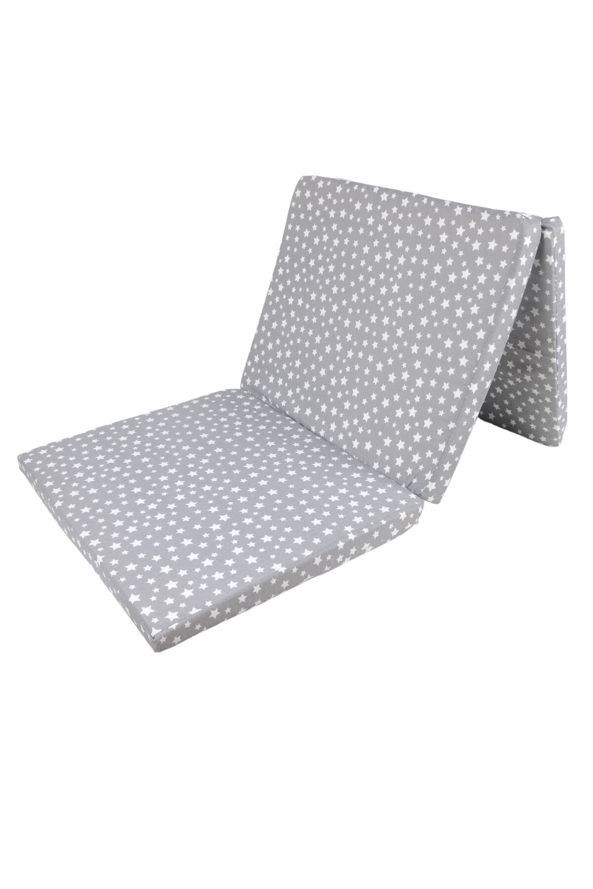 Yıldız Desenli Katlanır Sünger Yer Yatağı -Tek Kişilik 70x180 Cm 6 Cm Konforlu Minder