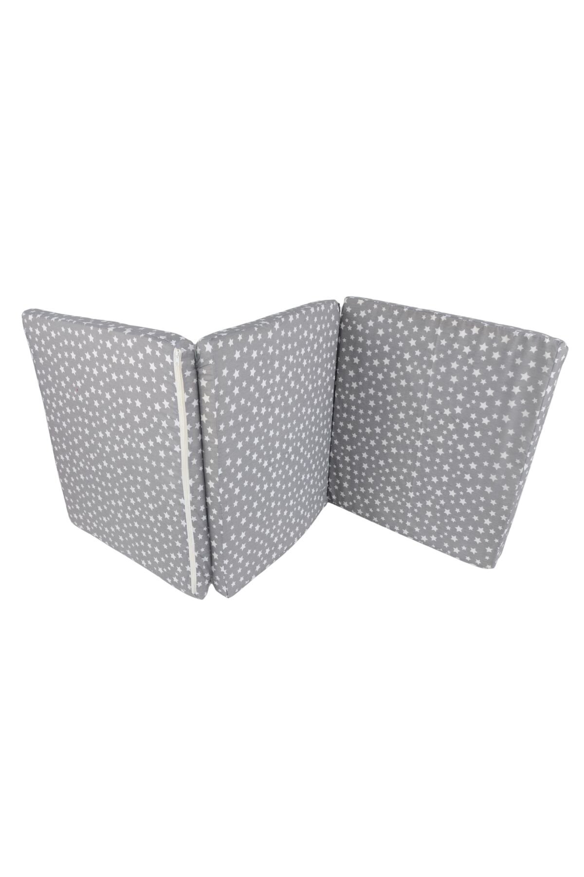 Yıldız Desenli Katlanır Sünger Yer Yatağı -Tek Kişilik 70x180 Cm 6 Cm Konforlu Minder