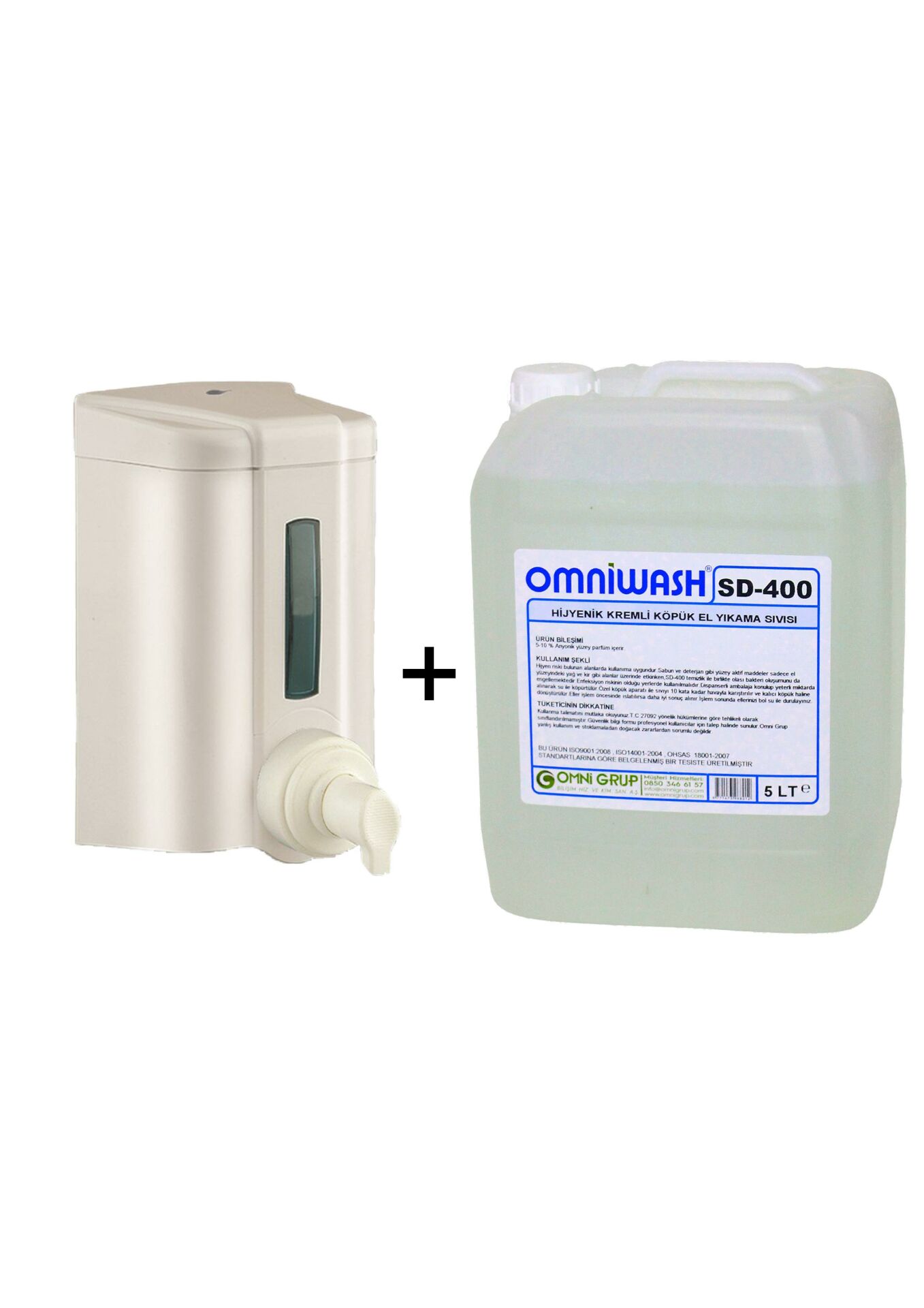 Omniwash Köpük El Sabunu 5Lt+Vialli Köpük Dispenseri 1000ml F4