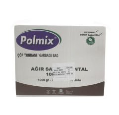 Polmix Ağır Hantal Çöp Torbası 120X150 cm 10 Rulo 100 Ad 10 Kg Siyah