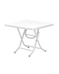 Omnipazar SY-2572 Beyaz Kare Plastik Katlanır Masa 80x80cm 64703