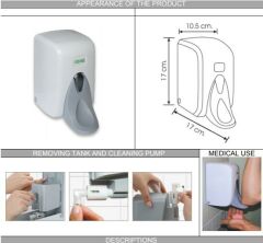 Omnipazar Vialli S5M Medical Sıvı Sabun Dispenseri 500 ml Beyaz