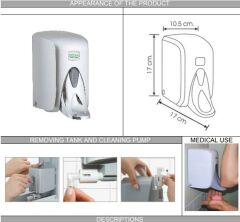 Omnipazar Vialli S5MC Medical Sıvı Sabun Dispenseri 500 ml Gri