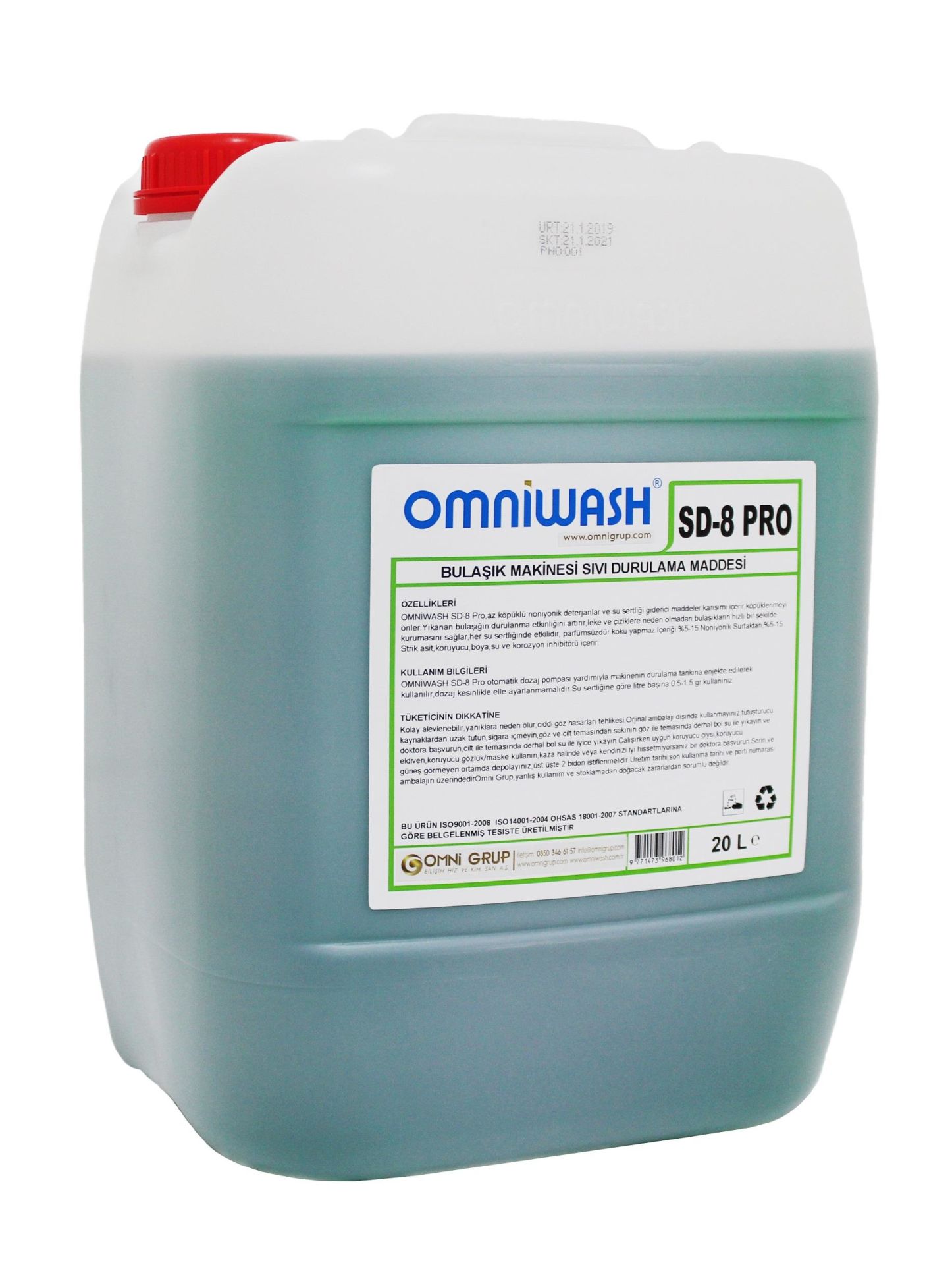 Omniwash SD-8 Pro 20 lt Endüstriyel Bulaşık Makinesi Parlatıcısı