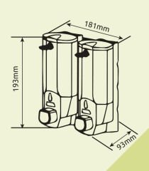 Omnipazar Xinda ZYQ138SK Sıvı Sabun ve Şampuan Dispenseri 2' li Krom 2x380 ml