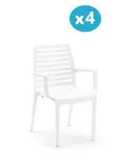 Omnipazar SY-2503 Plastik Adam Bahçe Koltuk Sandalye 4'lü Set