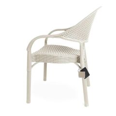 Omnipazar IRK-HK735 Bambu Rattan Desenli Plastik Bahçe Sandalye Koltuk 4'lü Set