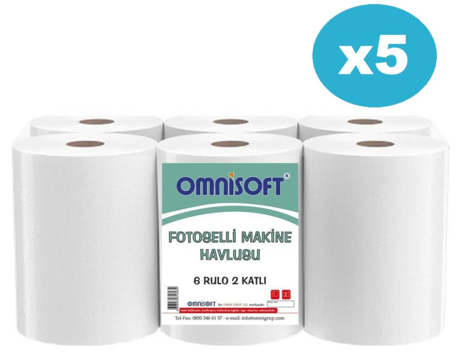 Omnisoft 5 Koli 21 cm Fotoselli Hareketli Kağıt Havlu 30 Rulo