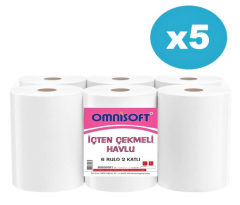 Omnisoft 5 Koli İçten Çekmeli Kağıt Havlu 30 Rulo