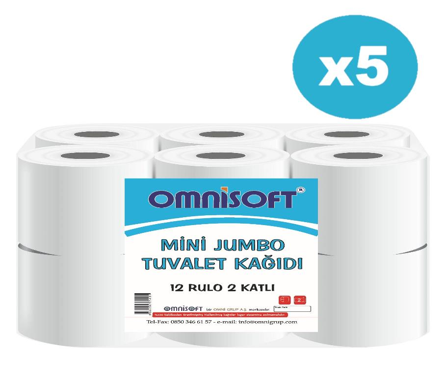 Omnisoft 5 Koli Mini Jumbo Tuvalet Kağıdı 60 Rulo