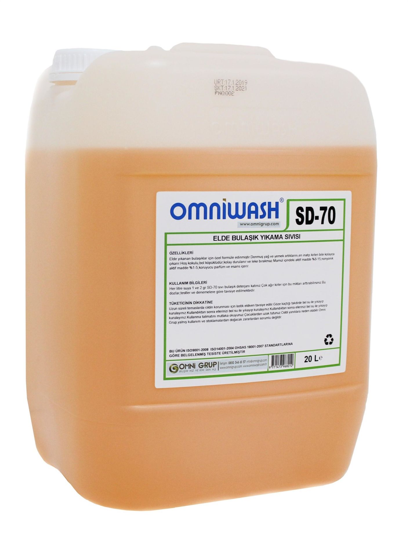 Omniwash SD-70 20 Litre Elde Bulaşık Yıkama Deterjanı