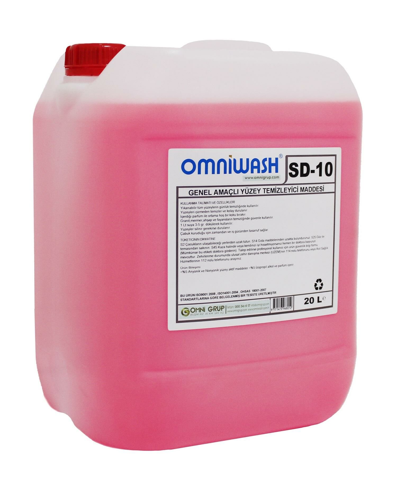 Omniwash SD-10 20 Litre Genel Amaçlı Yüzey Temizleyici Parfümlü