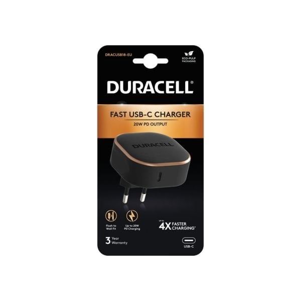 DURACELL WALL CHARGER 20W BLACK Şarj Cihazları