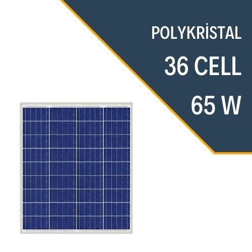 65W POLYKRİSTAL GÜNEŞ PANELİ