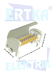 45052 - 2 KUTUPLU 2+10 DELİKLİ DAĞITIM ÜNİTESİ /80A (6,5x9mm)