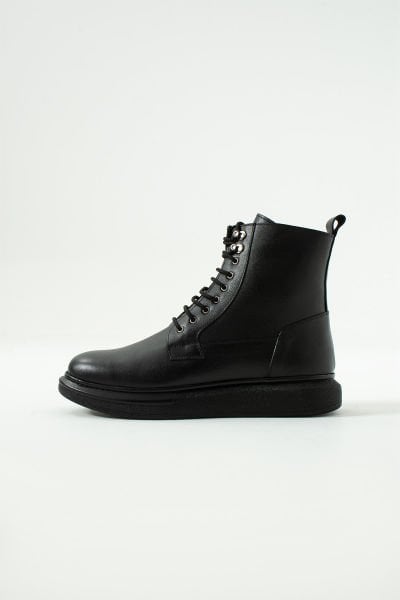 King Shoes Büyük Numara Siyah Bot