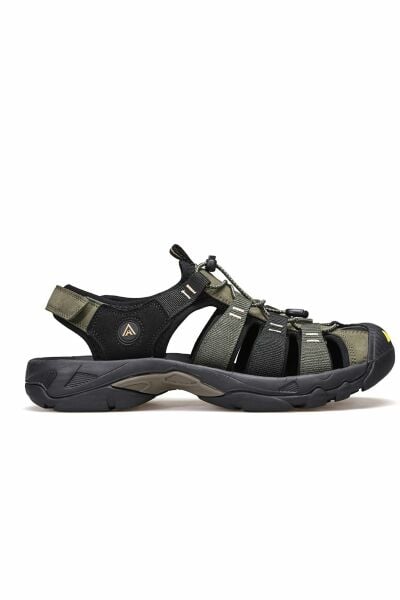 Humtto Burnu Kapalı Siyah Haki Erkek Outdoor Trekking Spor Sandalet