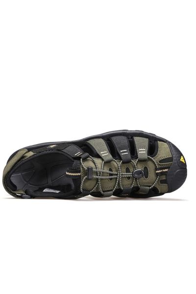 Burnu Kapalı Siyah Haki Erkek Outdoor Trekking Spor Sandalet