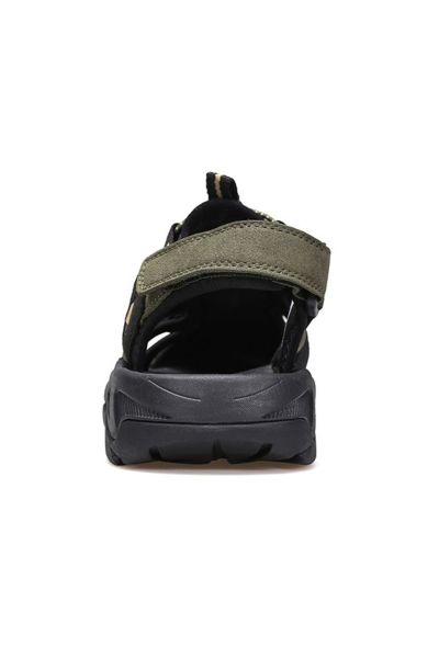 Burnu Kapalı Siyah Haki Erkek Outdoor Trekking Spor Sandalet
