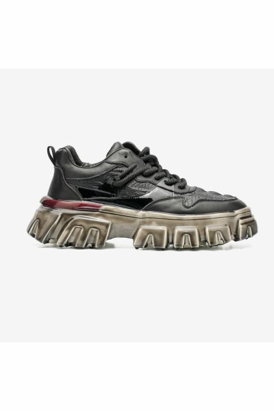 Embos Deri Yüksek Taban Erkek Sneaker