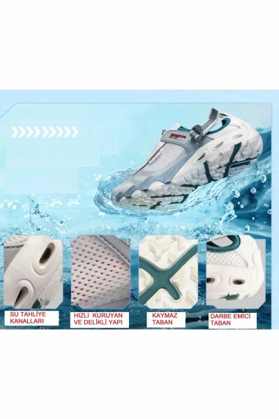 Humtto Erkek Trekking Outdoor Aqua Beyaz Lacivert Spor Sandalet Ayakkabı