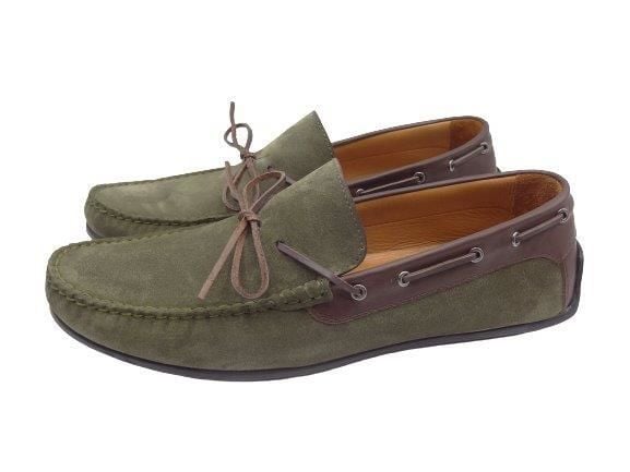 King Shoes 209Fynk Haki Büyük Numara Yazlık Ayakkabı