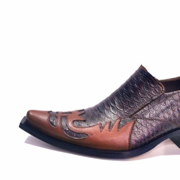 Hakiki Deri Kovboy Model Ayakkabı Taba