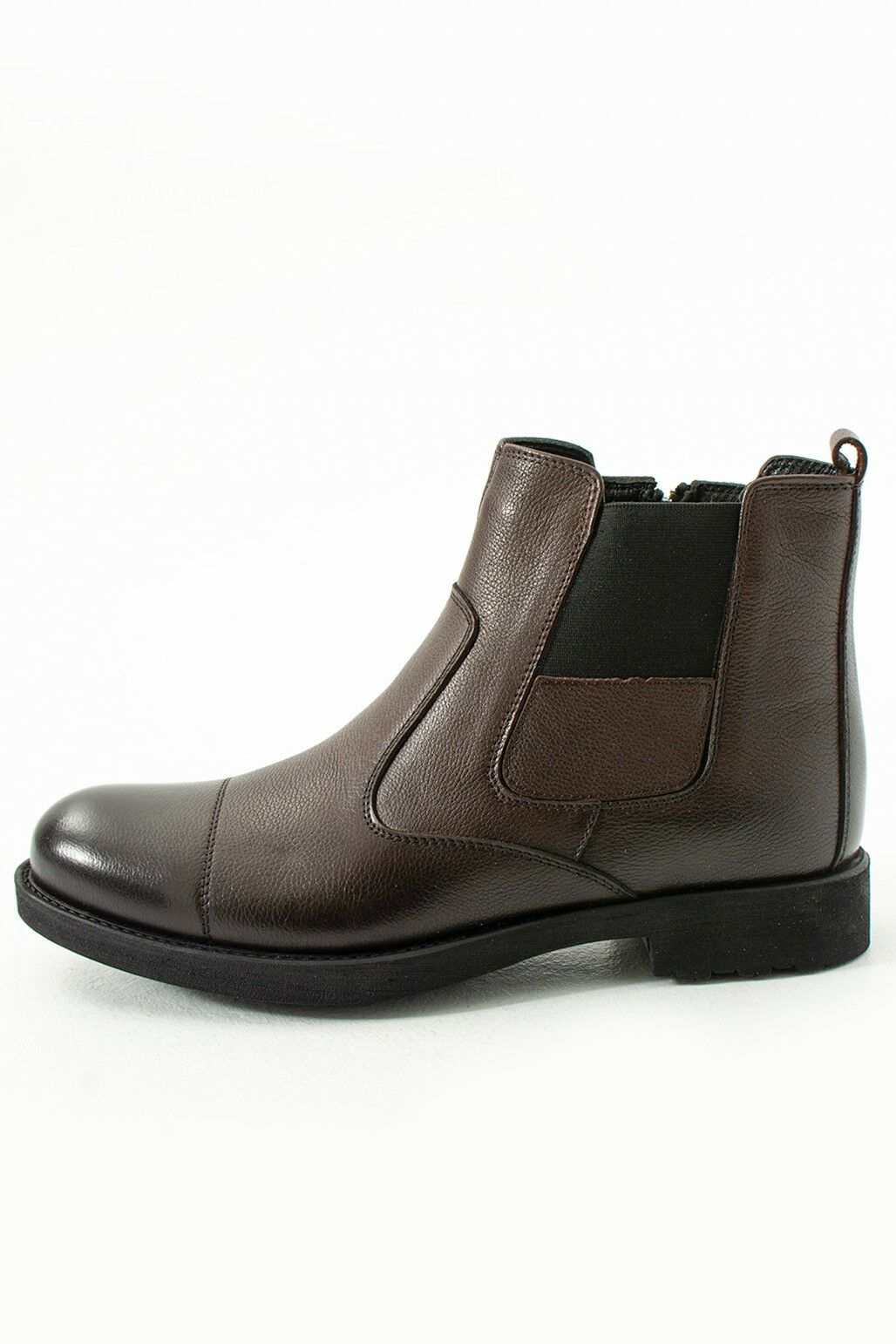 Güvener Fermuarlı Hakiki Deri Bot Kahverengi