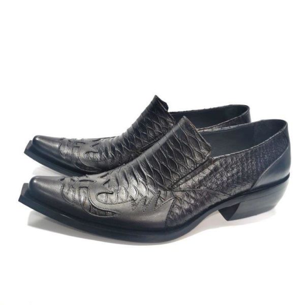 %100 Gerçek Deri Siyah Kovboy Ayakkabı