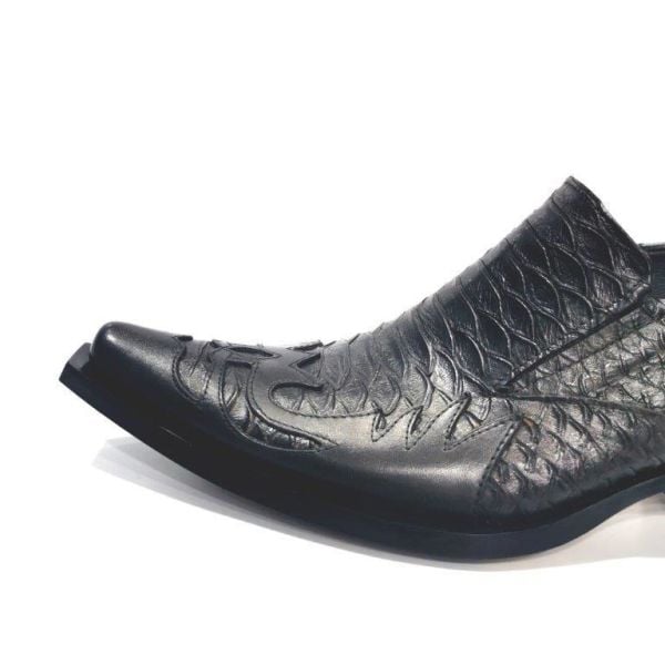 %100 Gerçek Deri Siyah Kovboy Ayakkabı