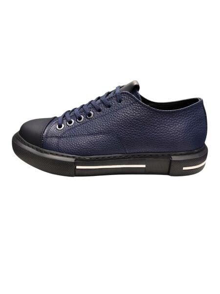 King Shoes Lacivert Deri Spor Erkek Ayakkabı