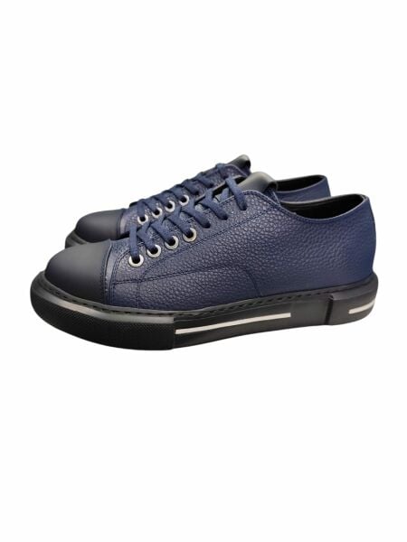 King Shoes Lacivert Deri Spor Erkek Ayakkabı