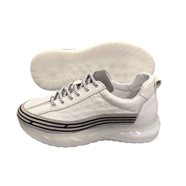 King Shoes Beyaz Deri Spor Erkek Ayakkabı