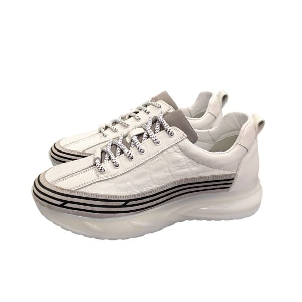 King Shoes Beyaz Deri Spor Erkek Ayakkabı
