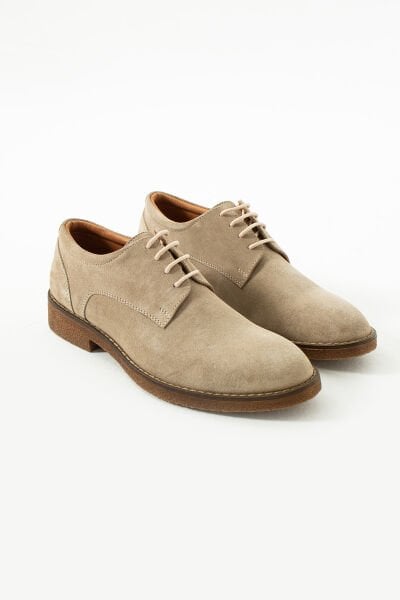 King Shoes Bej Erkek Ayakkabı 05 Süet