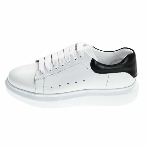 King Shoes Büyük Numara Beyaz Ayakkabı