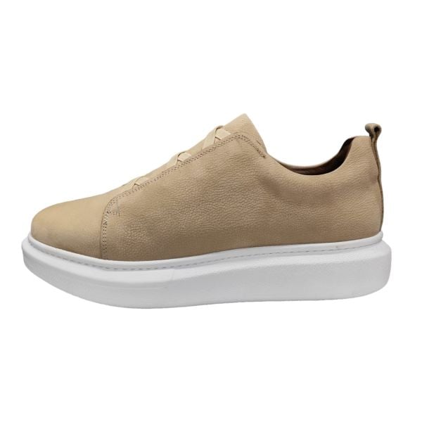 King Shoes Bej Rengi Lastikli Erkek Ayakkabı