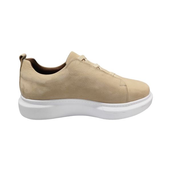 King Shoes Bej Rengi Lastikli Erkek Ayakkabı