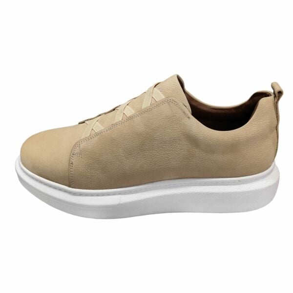 King Shoes Bej Rengi Lastikli Erkek Ayakkabı