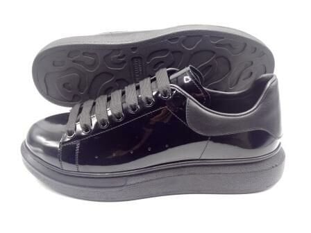 Büyük Numara Siyah Rugan Ayakkabı