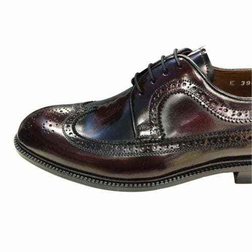 Bordo Hakiki Deri Kösele Oxford Erkek Ayakkabı