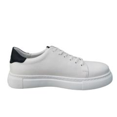 King Shoes Beyaz Deri Spor Ayakkabı