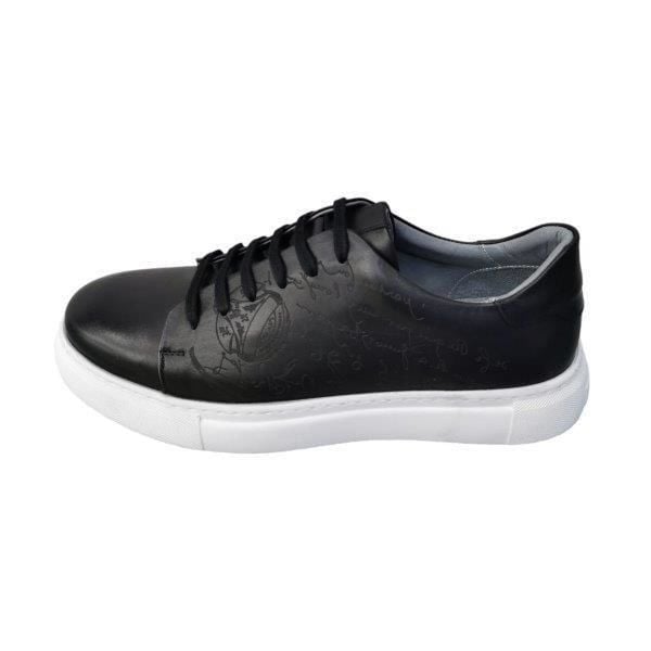 King Shoes Siyah Deri Spor Ayakkabı