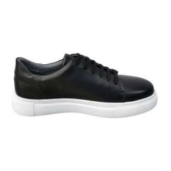 King Shoes Siyah Deri Spor Ayakkabı