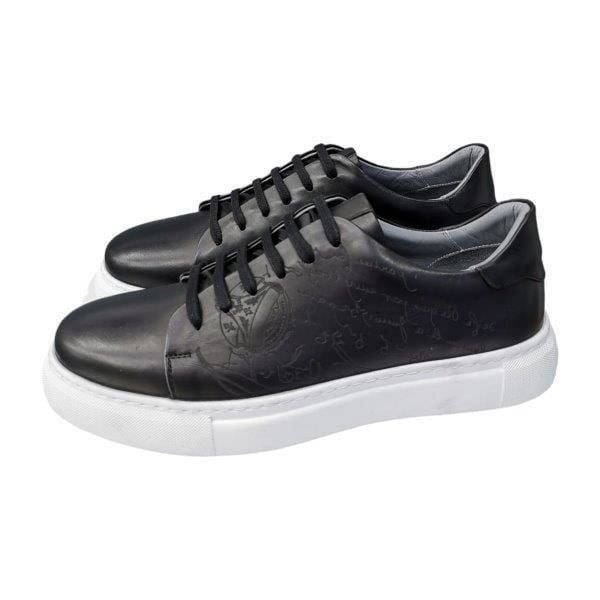 King Shoes Siyah Deri Spor Ayakkabı