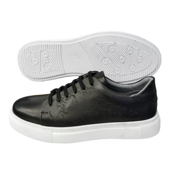 King Shoes Siyah Deri Spor Ayakkabı