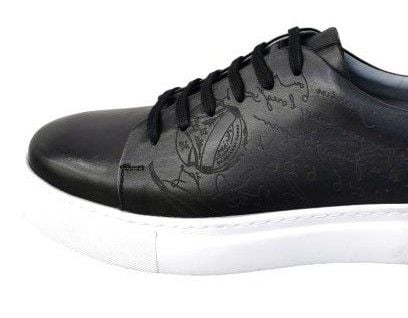 King Shoes Siyah Deri Spor Ayakkabı